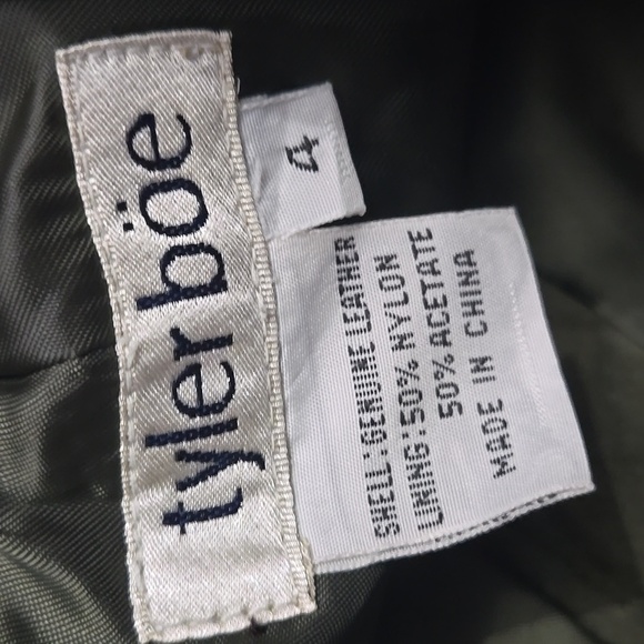 Tyler Böe Olive Green Leather Pants Size 4 - Picture 3 of 3